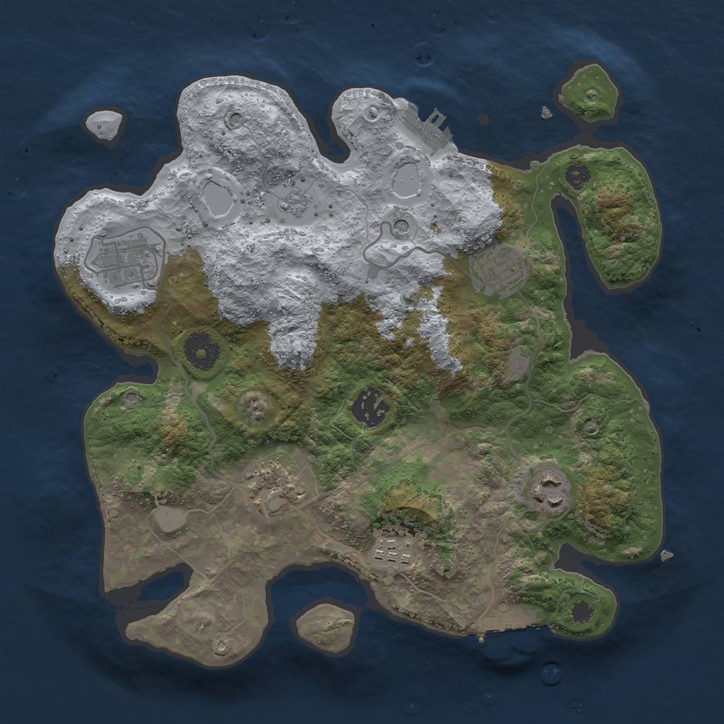 Rust Map: Procedural Map, Size: 3000, Seed: 175701673, 15 Monuments