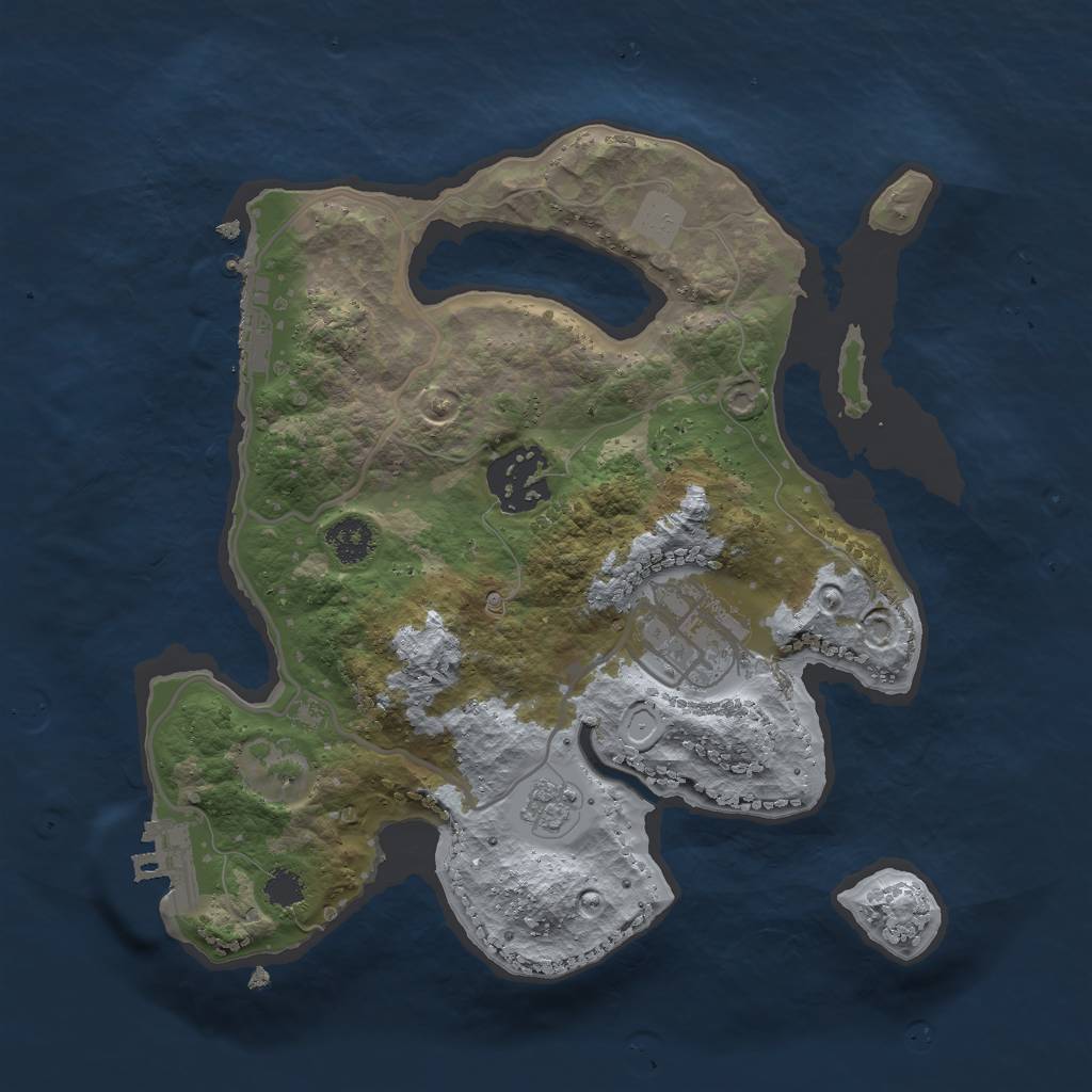 Rust Map: Procedural Map, Size: 2500, Seed: 1503780440, 10 Monuments