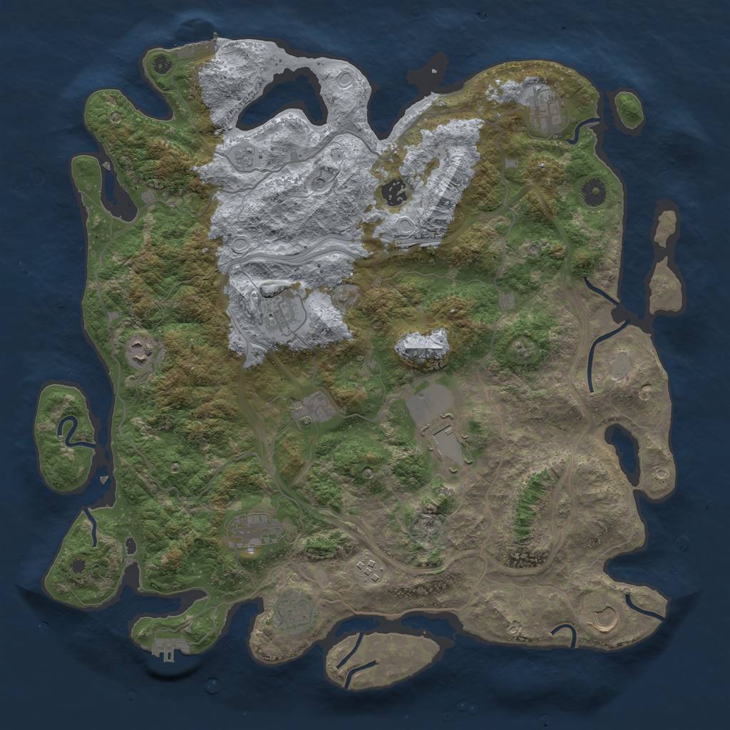 Rust Map: Procedural Map, Size: 4250, Seed: 39187354, 19 Monuments