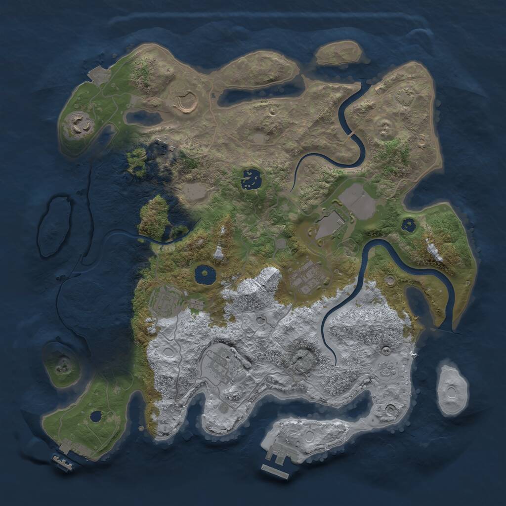 Rust Map: Procedural Map, Size: 3600, Seed: 464646465, 14 Monuments