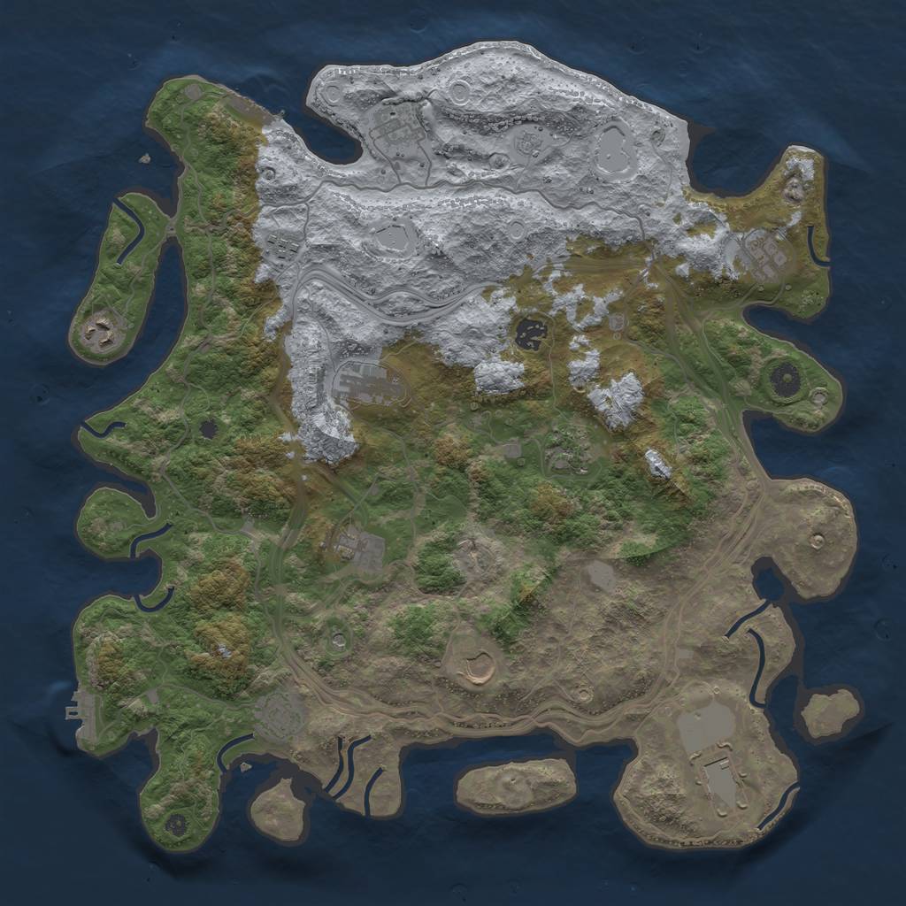 Rust Map: Procedural Map, Size: 4250, Seed: 488551387, 18 Monuments