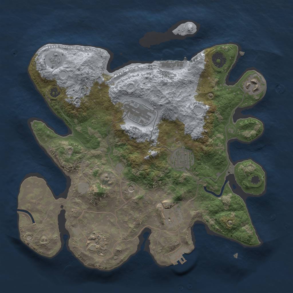 Rust Map: Procedural Map, Size: 3000, Seed: 212624321, 14 Monuments