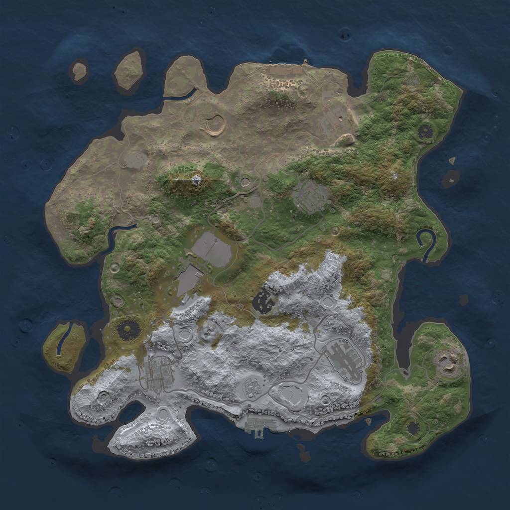 Rust Map: Procedural Map, Size: 3500, Seed: 20221103, 17 Monuments