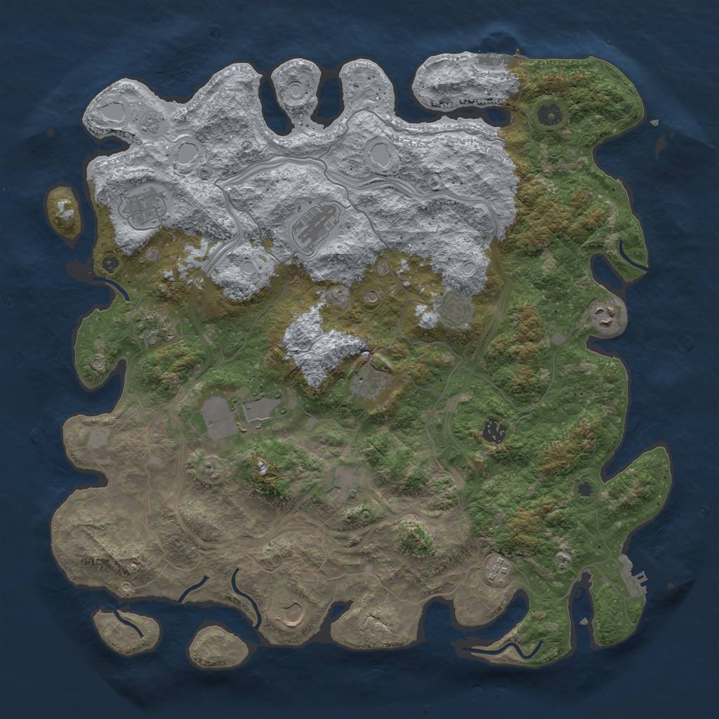 Rust Map: Procedural Map, Size: 4500, Seed: 192837465, 20 Monuments