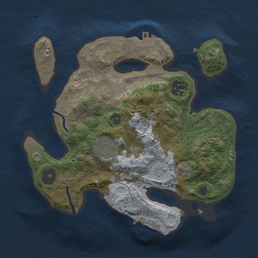Rust Map: Procedural Map, Size: 2500, Seed: 3248, 11 Monuments