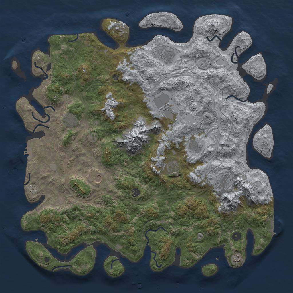 Rust Map: Procedural Map, Size: 5000, Seed: 89, 19 Monuments