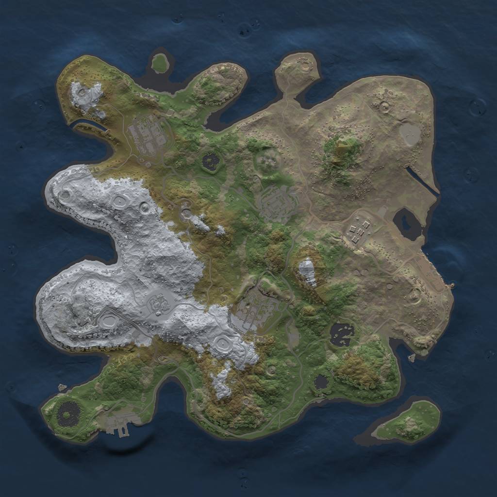 Rust Map: Procedural Map, Size: 3000, Seed: 2449081, 14 Monuments