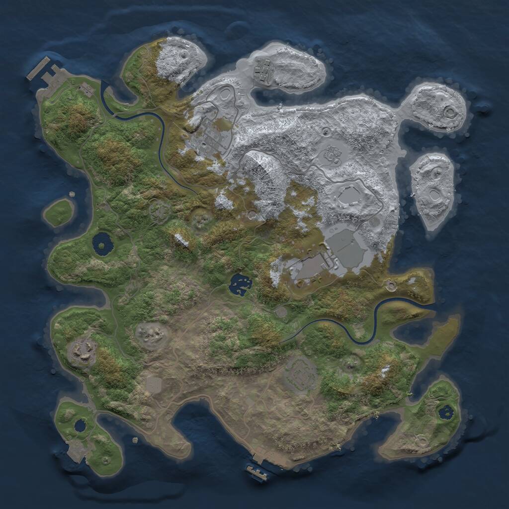 Rust Map: Procedural Map, Size: 3500, Seed: 20221104, 12 Monuments