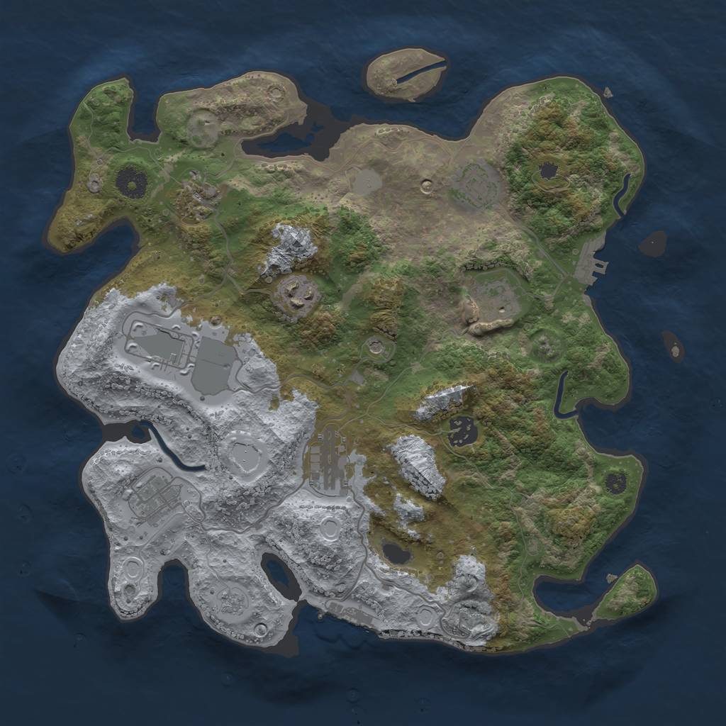 Rust Map: Procedural Map, Size: 3500, Seed: 15228, 17 Monuments