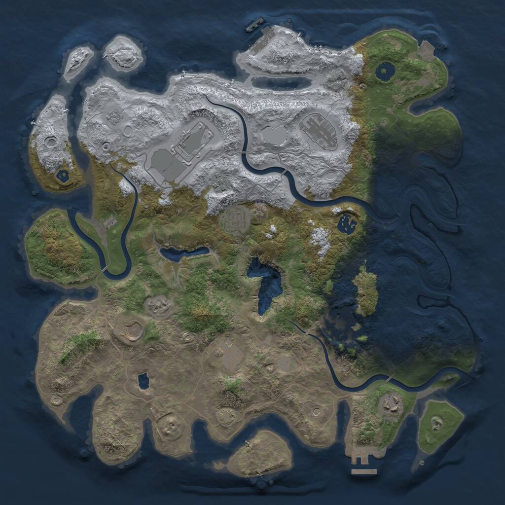 Rust Map: Procedural Map, Size: 4000, Seed: 163468270, 15 Monuments