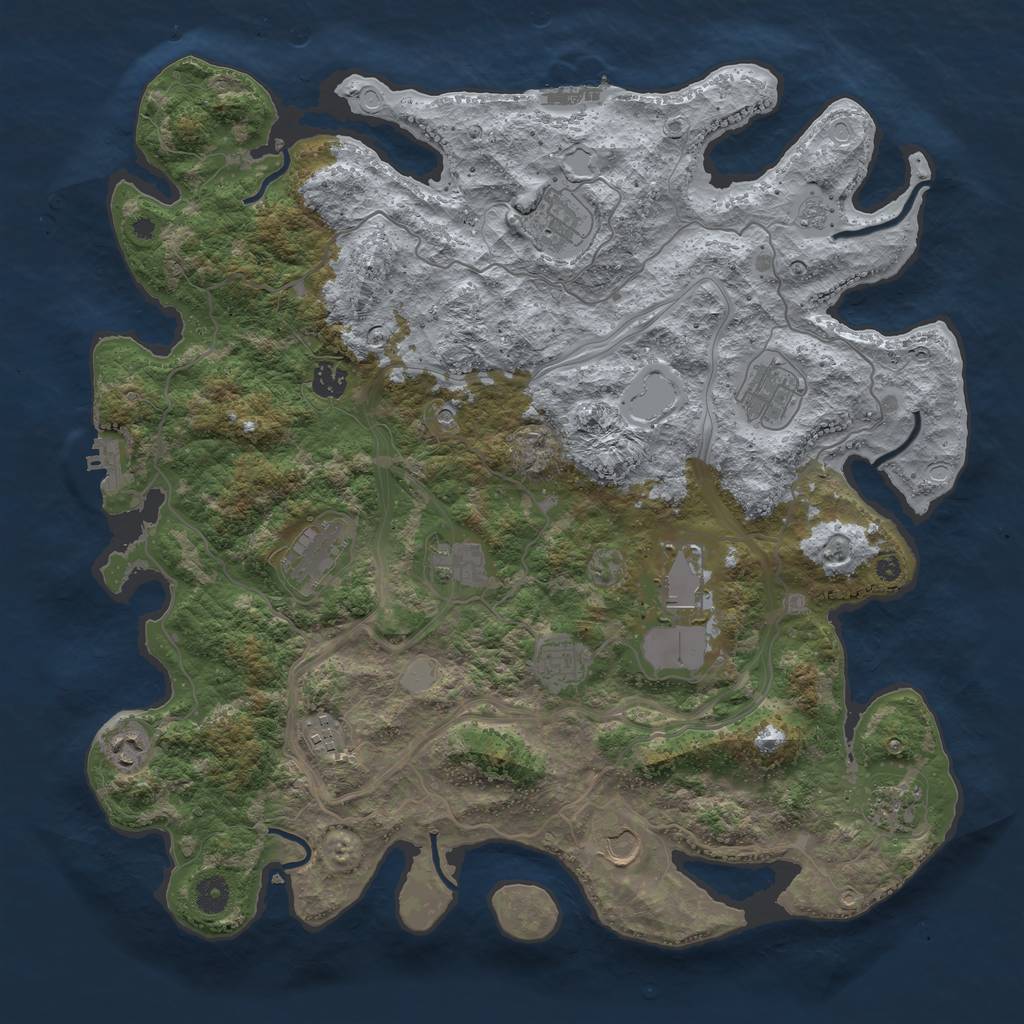Rust Map: Procedural Map, Size: 4250, Seed: 759439269, 20 Monuments