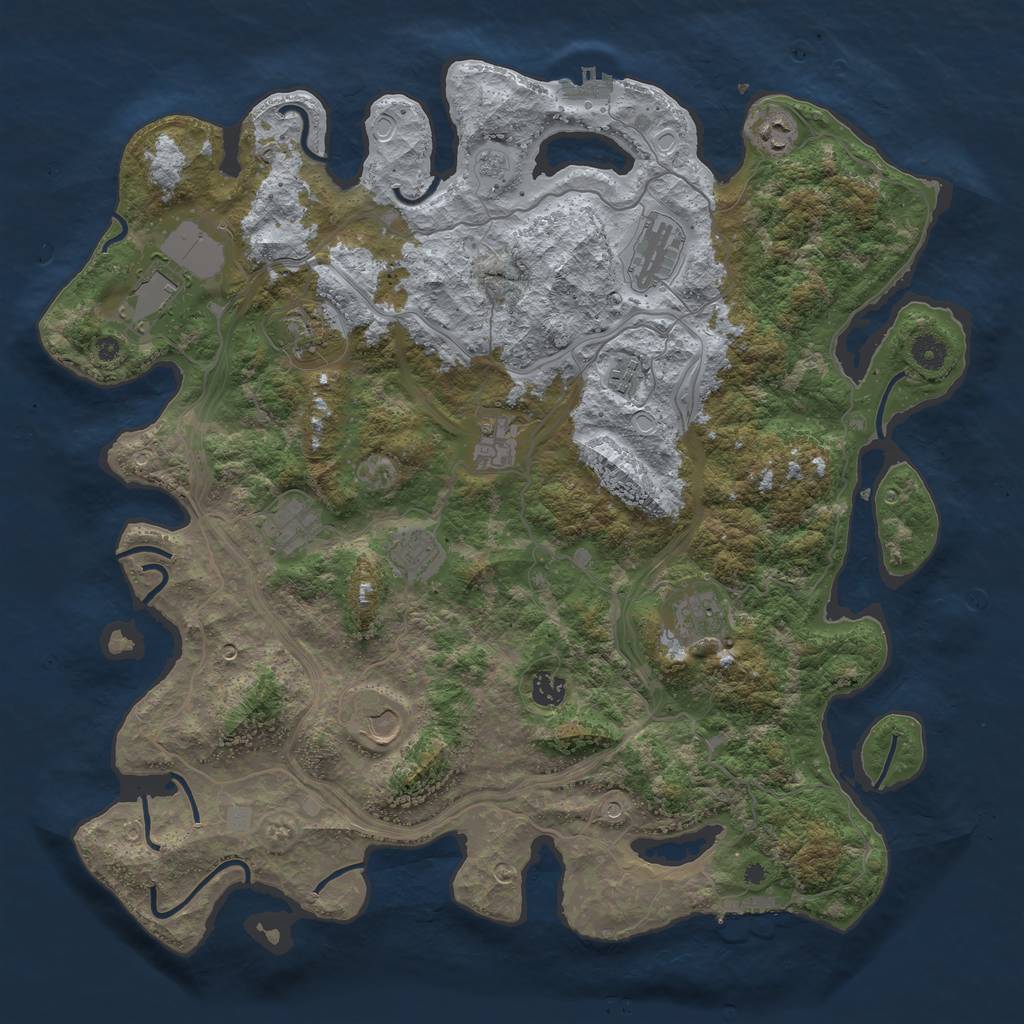 Rust Map: Procedural Map, Size: 4400, Seed: 81652726, 20 Monuments