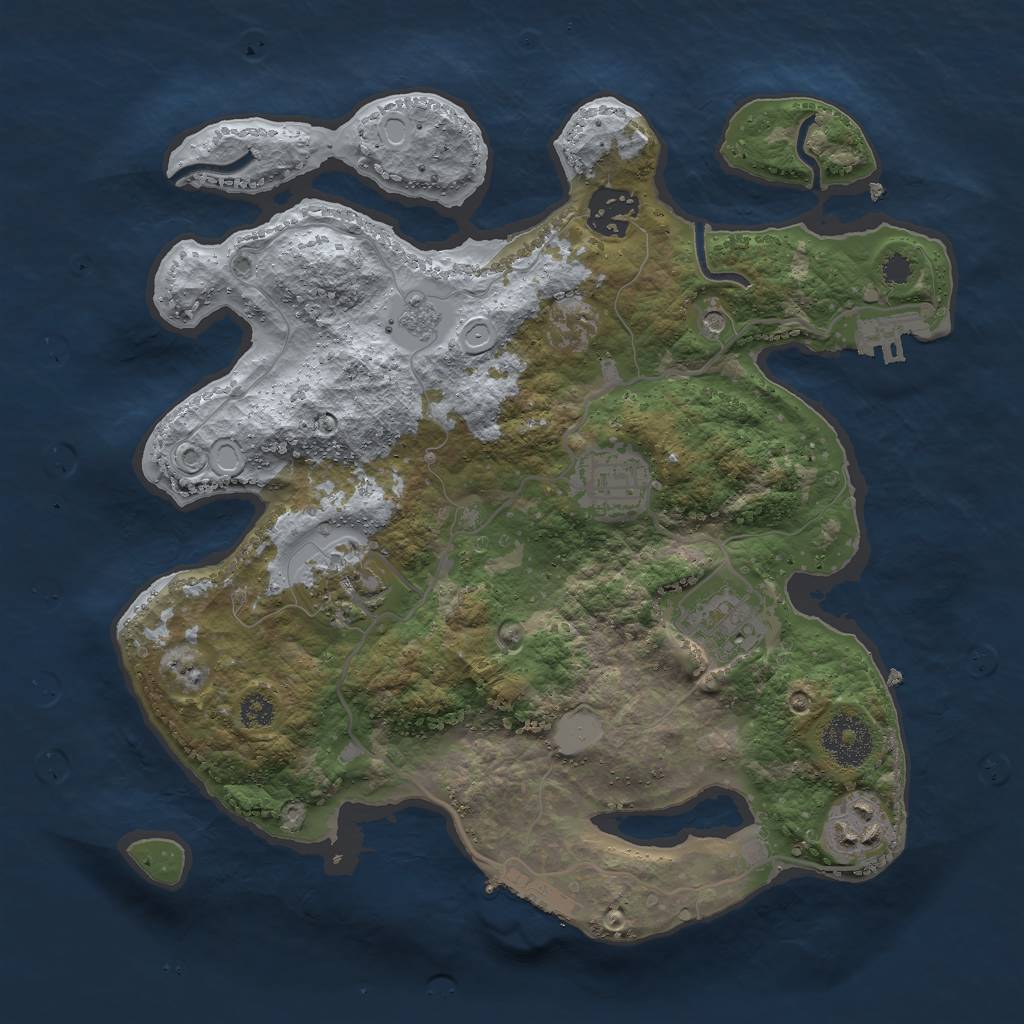 Rust Map: Procedural Map, Size: 3000, Seed: 469568, 14 Monuments