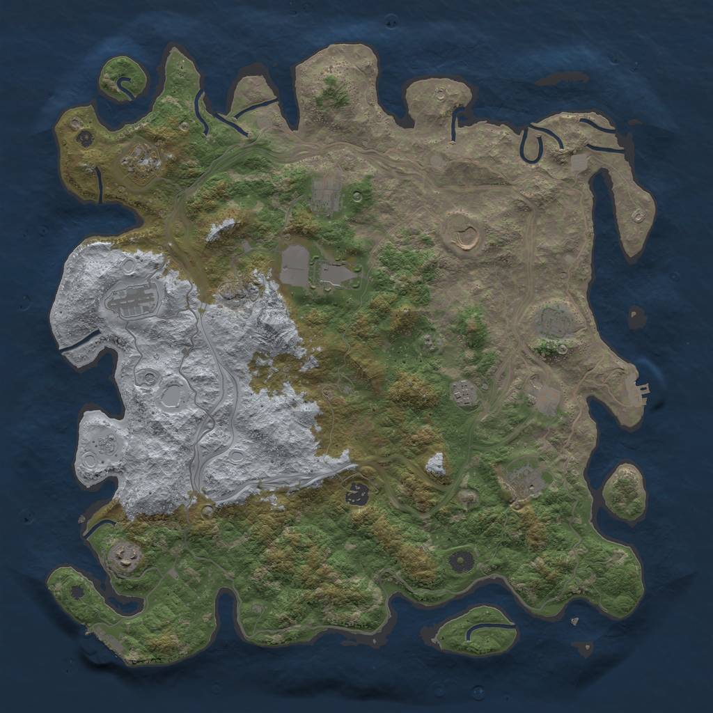 Rust Map: Procedural Map, Size: 4569, Seed: 41122, 20 Monuments