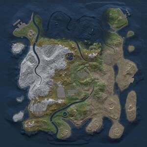 Thumbnail Rust Map: Procedural Map, Size: 3500, Seed: 275, 15 Monuments