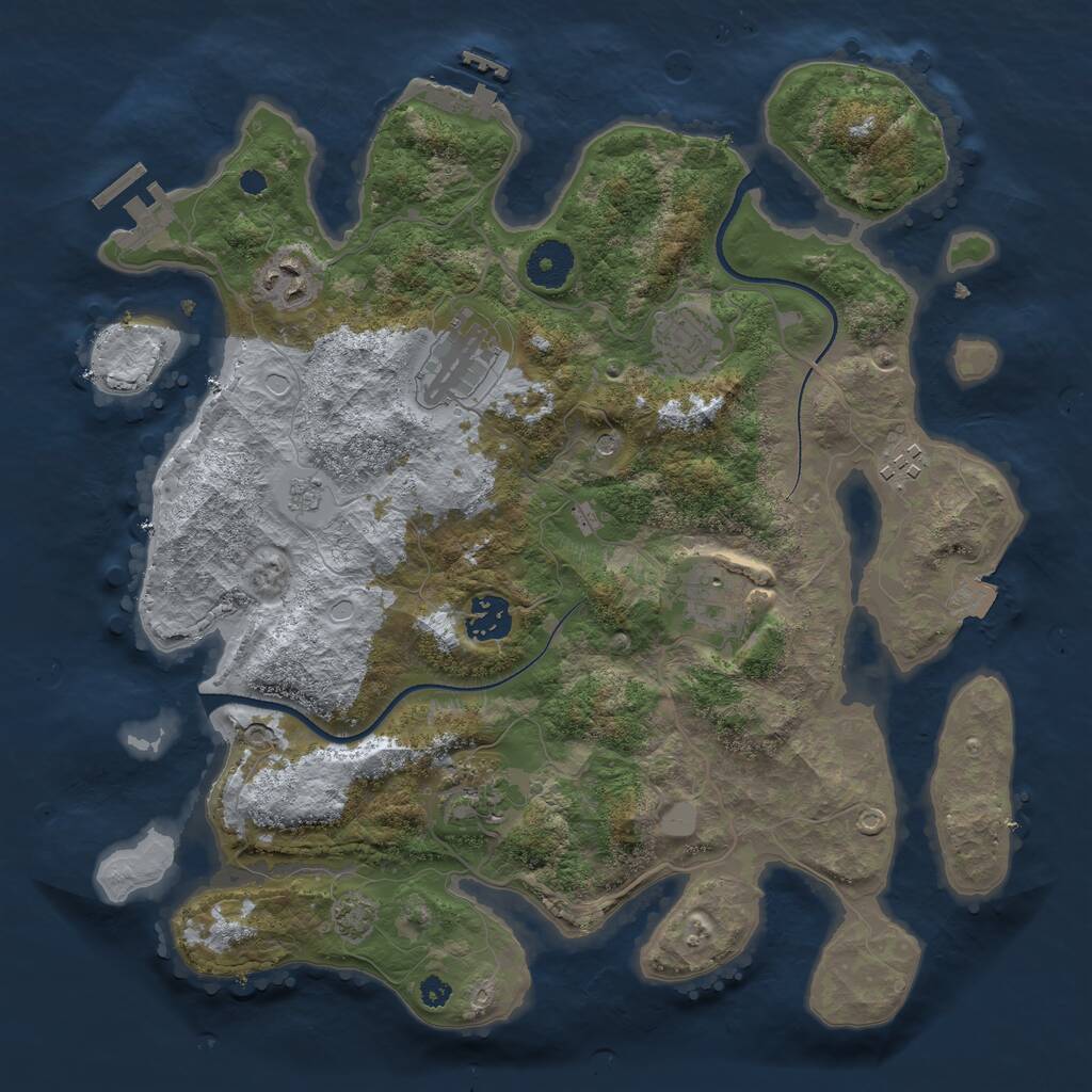 Rust Map: Procedural Map, Size: 3500, Seed: 275, 13 Monuments