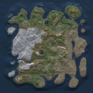 Thumbnail Rust Map: Procedural Map, Size: 3500, Seed: 275, 13 Monuments