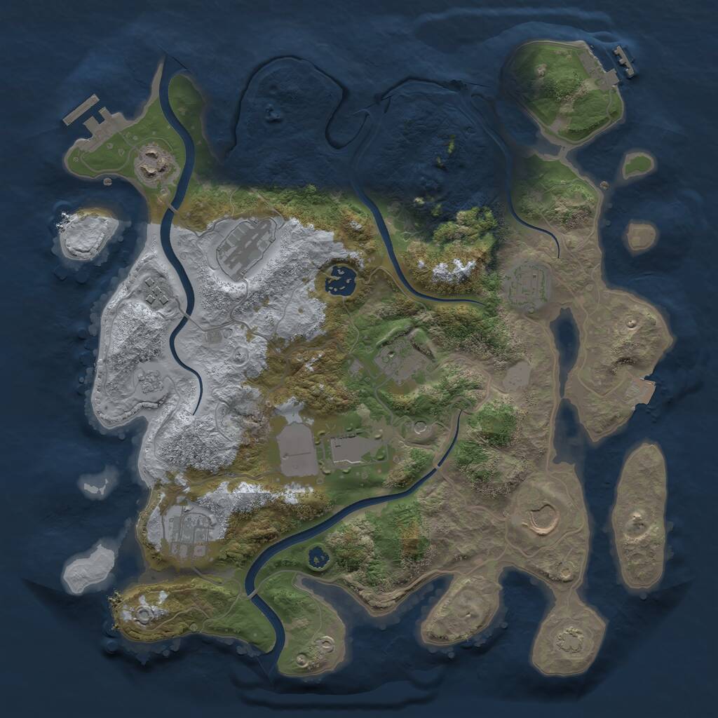 Rust Map: Procedural Map, Size: 3500, Seed: 275, 15 Monuments