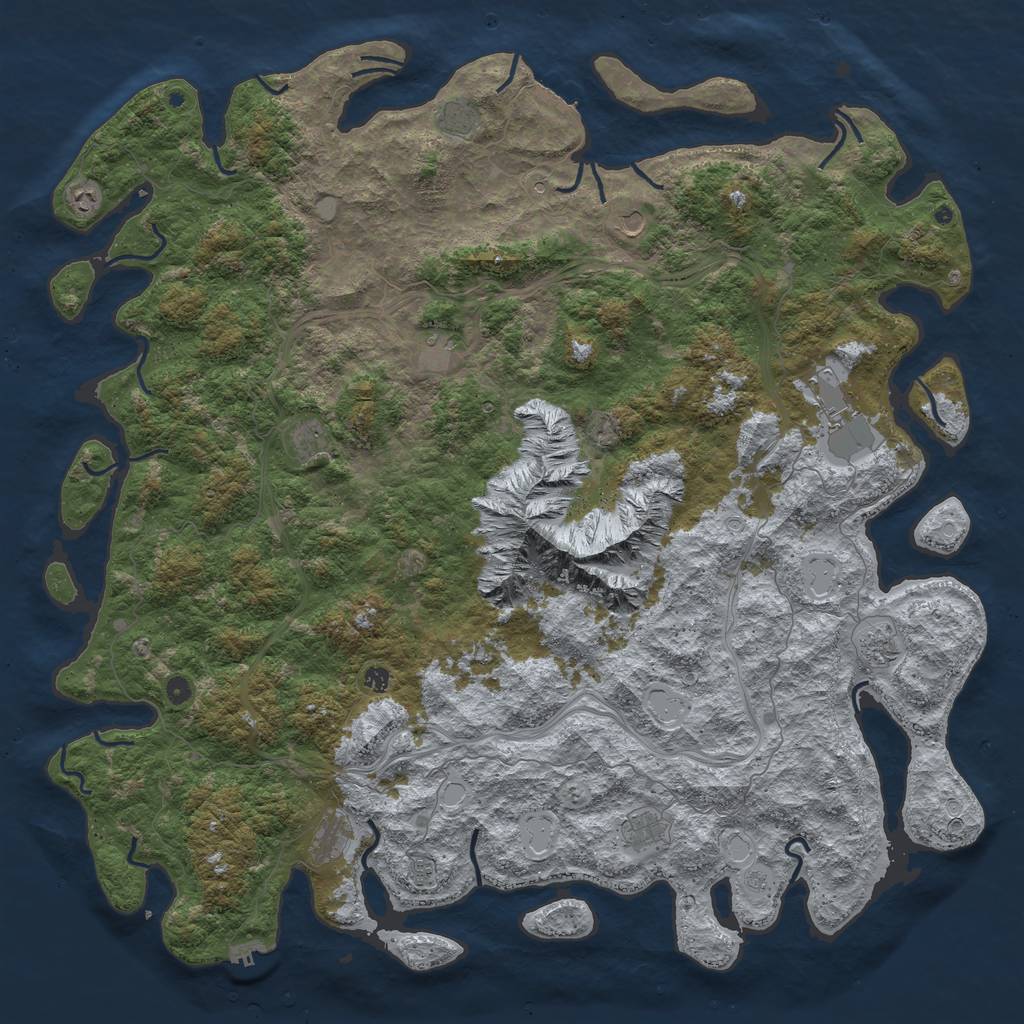 Rust Map: Procedural Map, Size: 6000, Seed: 6996, 20 Monuments