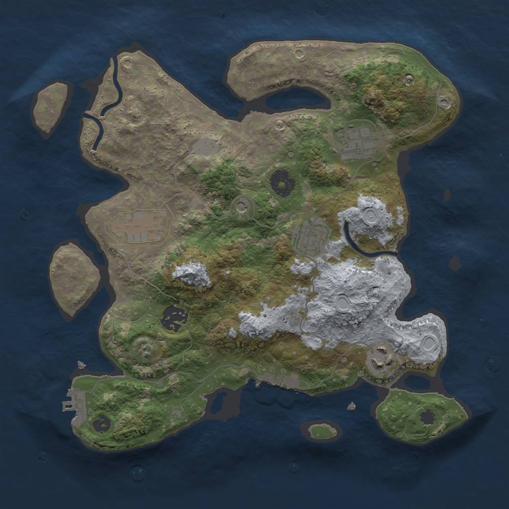 Rust Map: Procedural Map, Size: 3000, Seed: 277646, 13 Monuments