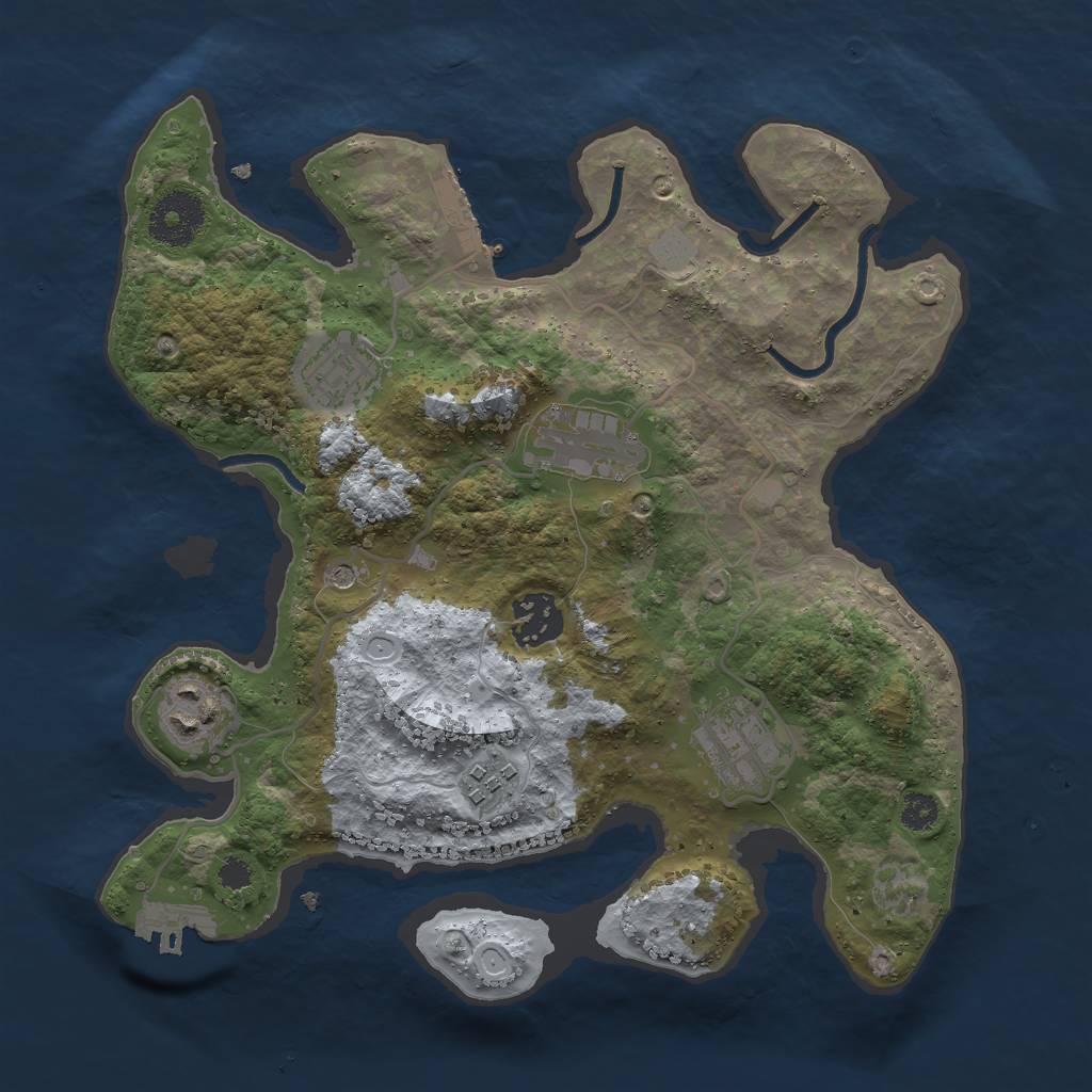 Rust Map: Procedural Map, Size: 3000, Seed: 601726, 14 Monuments