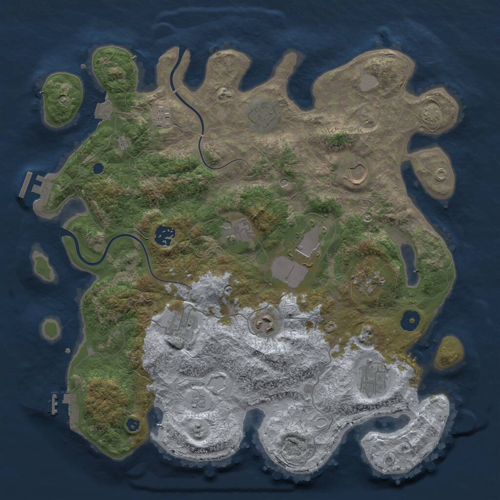 Rust Map: Procedural Map, Size: 3750, Seed: 99885522, 16 Monuments