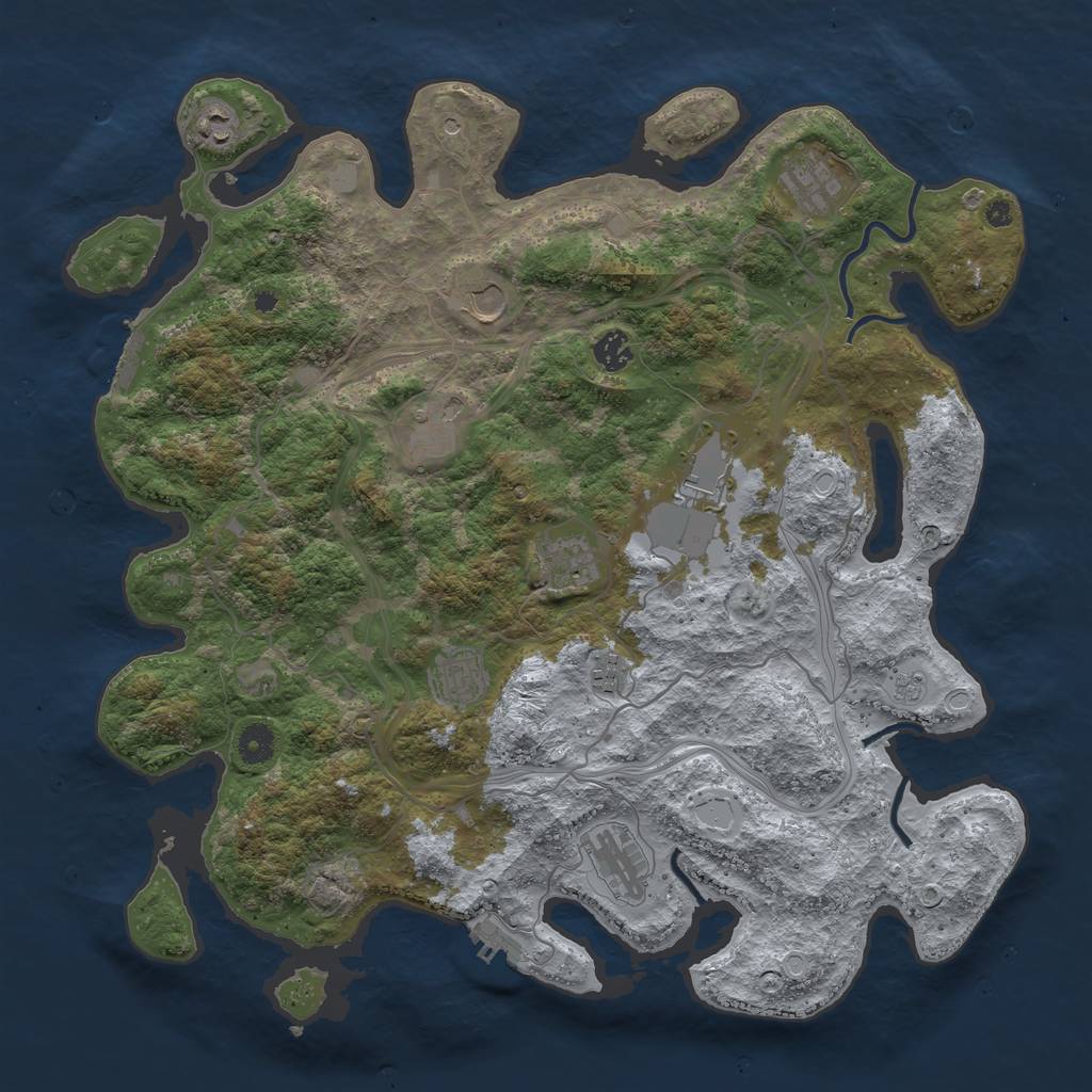 Rust Map: Procedural Map, Size: 4250, Seed: 1699110534, 19 Monuments