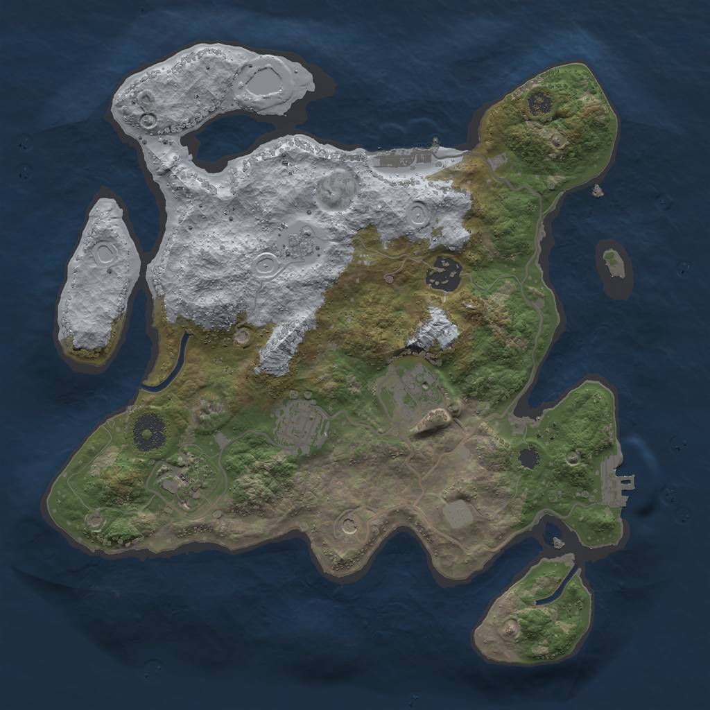 Rust Map: Procedural Map, Size: 3000, Seed: 92617763, 13 Monuments
