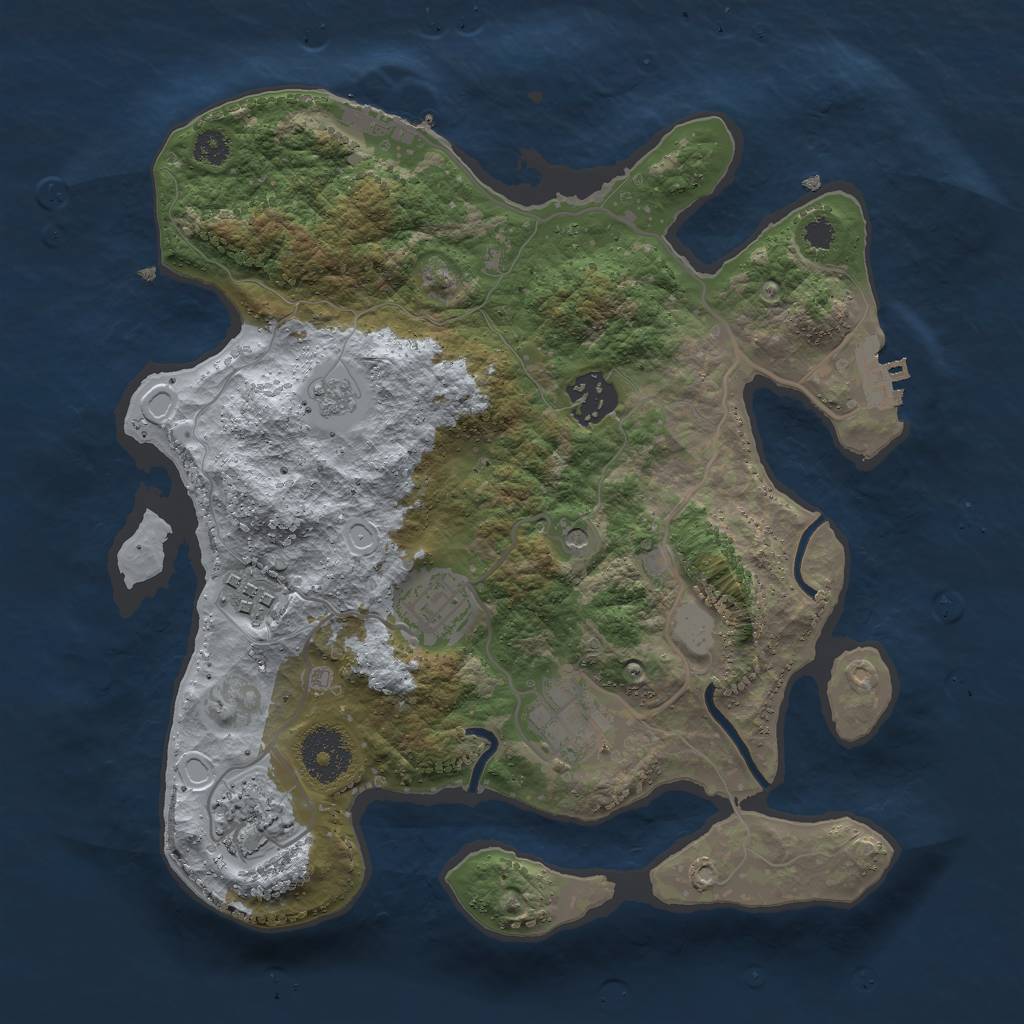 Rust Map: Procedural Map, Size: 3000, Seed: 911615, 14 Monuments
