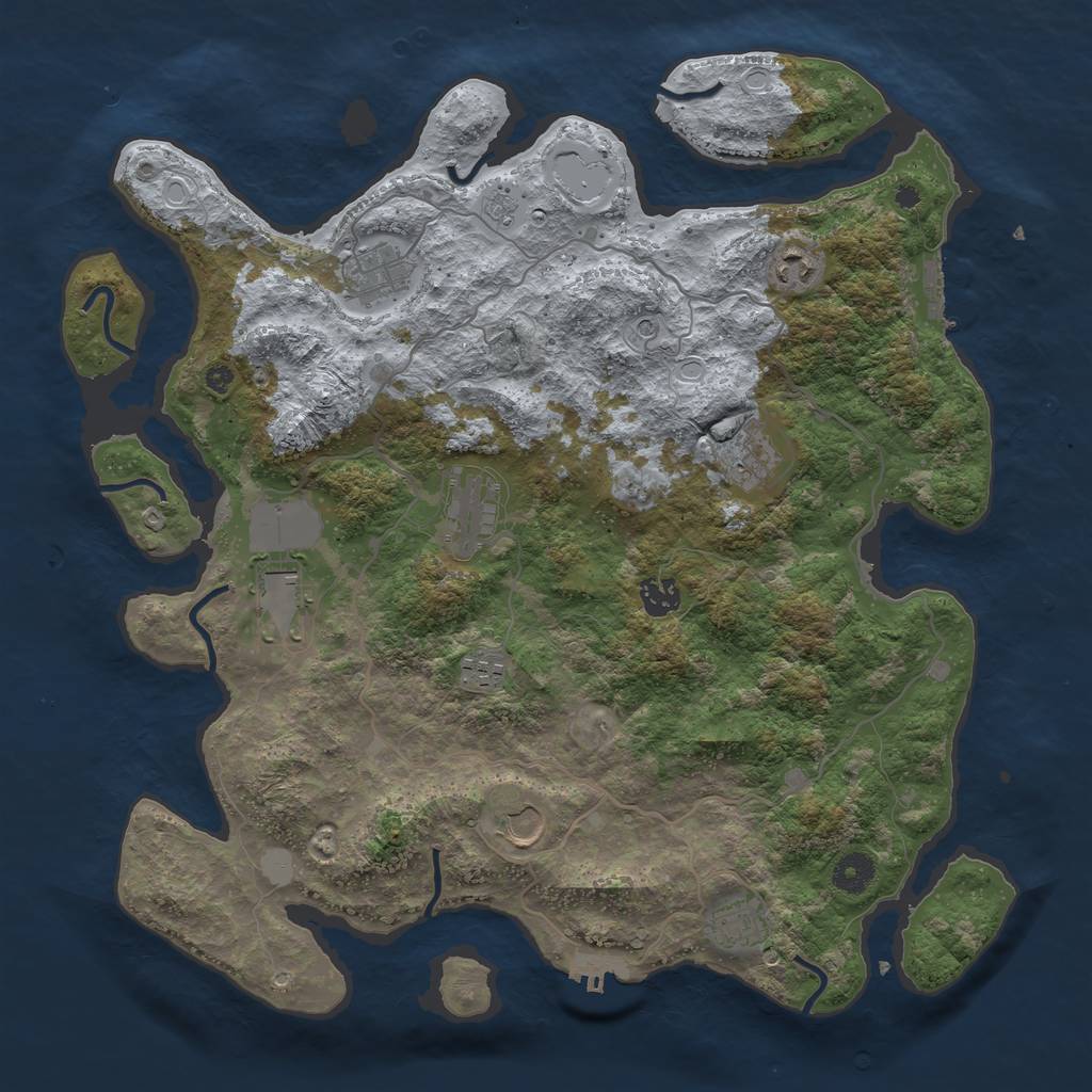 Rust Map: Procedural Map, Size: 4000, Seed: 13552, 18 Monuments