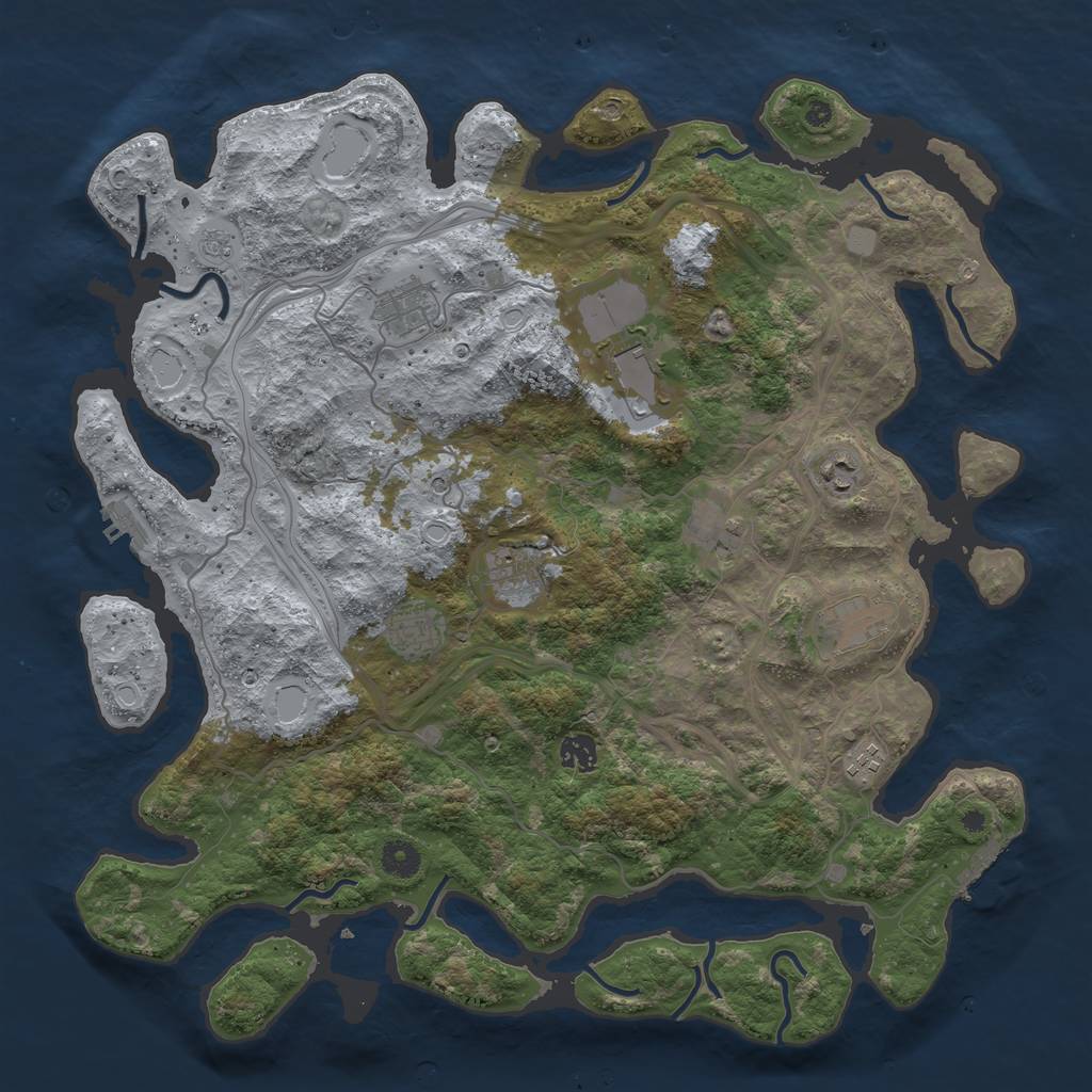 Rust Map: Procedural Map, Size: 4250, Seed: 707683041, 18 Monuments