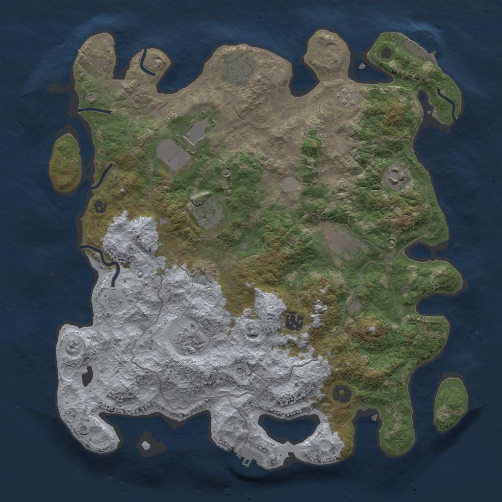 Rust Map: Procedural Map, Size: 4000, Seed: 11922960, 17 Monuments