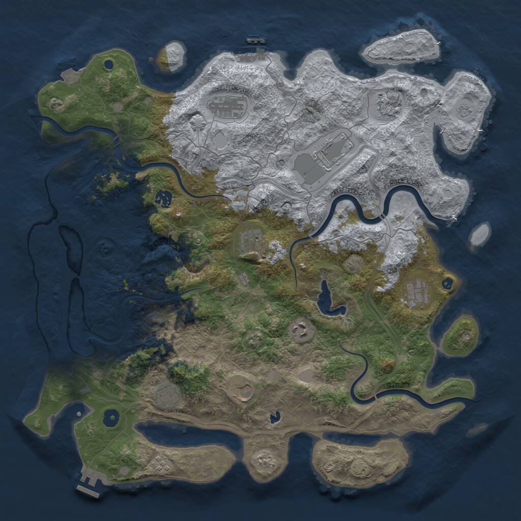 Rust Map: Procedural Map, Size: 4500, Seed: 895198, 16 Monuments