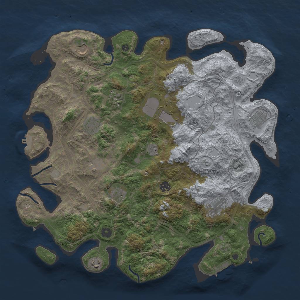 Rust Map: Procedural Map, Size: 4250, Seed: 576126381, 20 Monuments