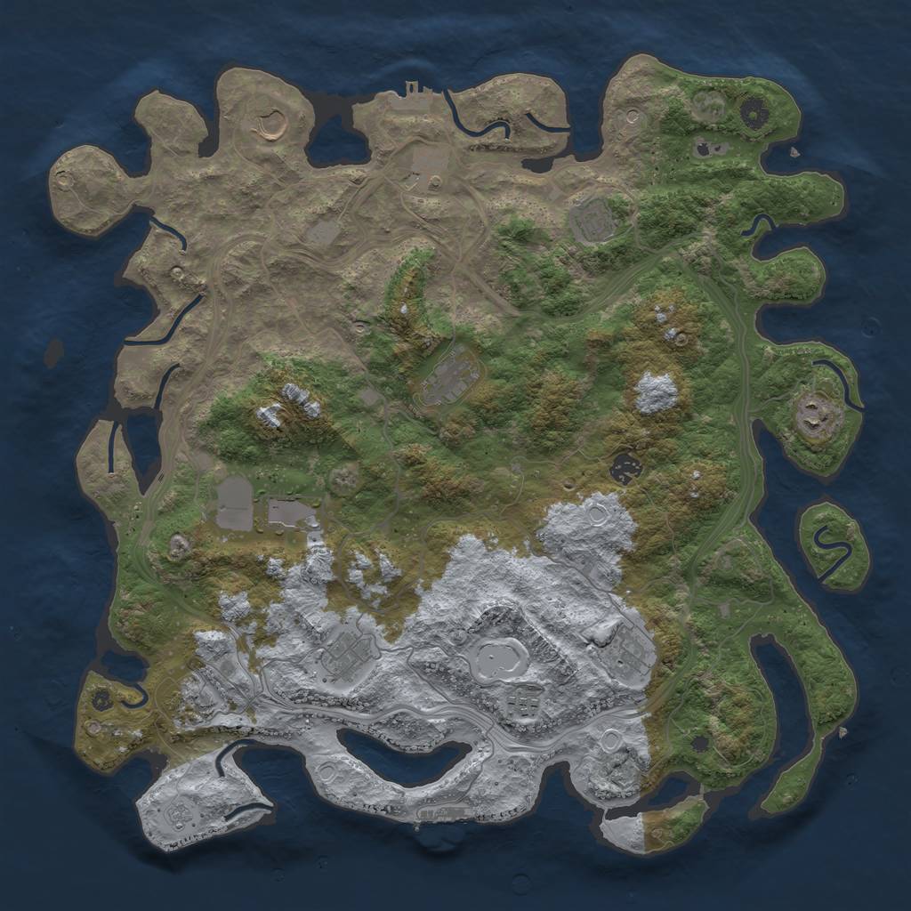 Rust Map: Procedural Map, Size: 4500, Seed: 841318032, 20 Monuments