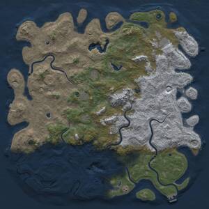 Thumbnail Rust Map: Procedural Map, Size: 6000, Seed: 489996430, 17 Monuments