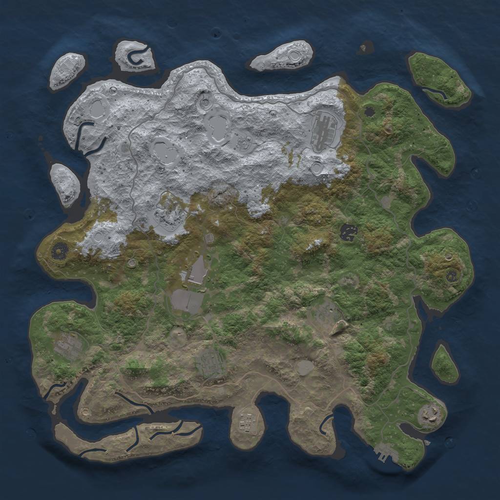 Rust Map: Procedural Map, Size: 4200, Seed: 48, 17 Monuments