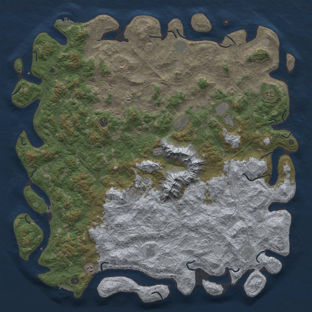 Rust Map: Procedural Map, Size: 6000, Seed: 8517, 20 Monuments