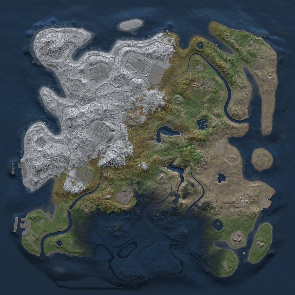 Rust Map: Procedural Map, Size: 4000, Seed: 750, 15 Monuments