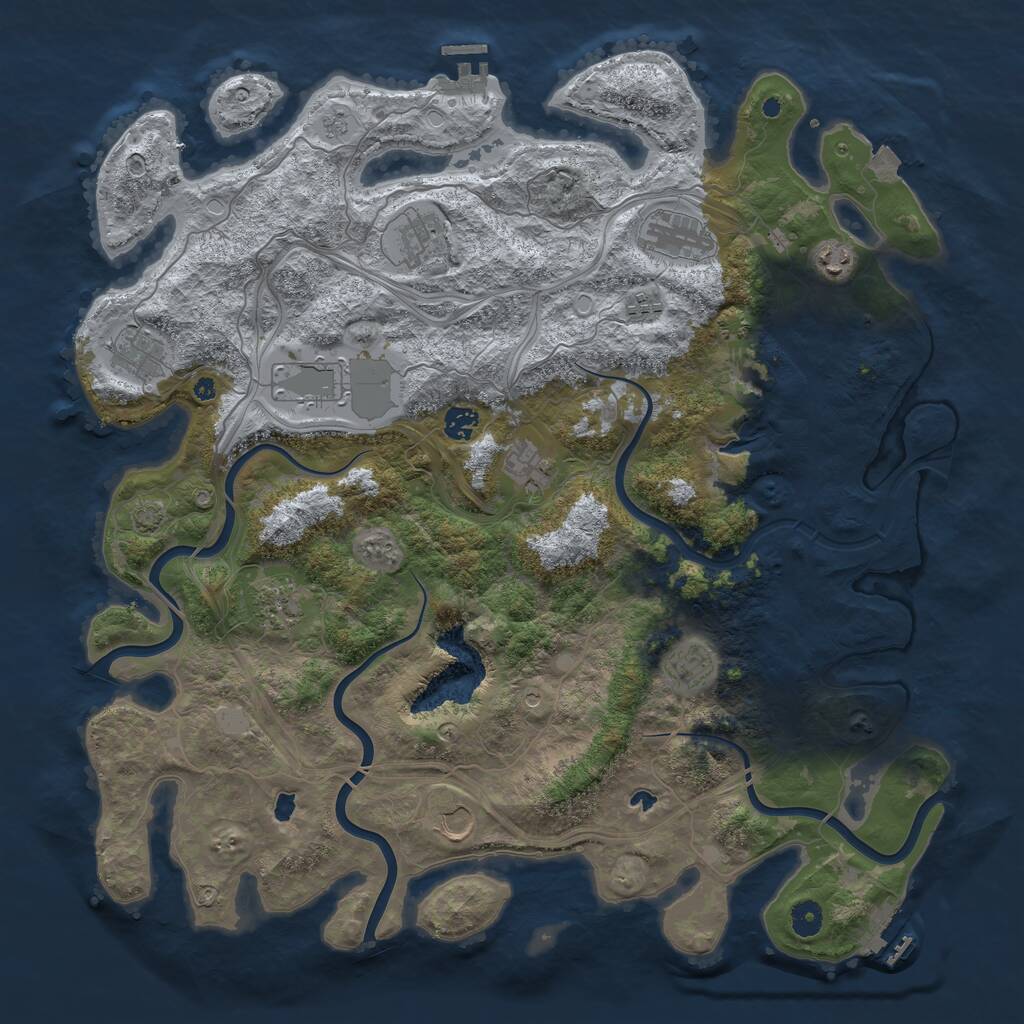 Rust Map: Procedural Map, Size: 4500, Seed: 1489737892, 17 Monuments