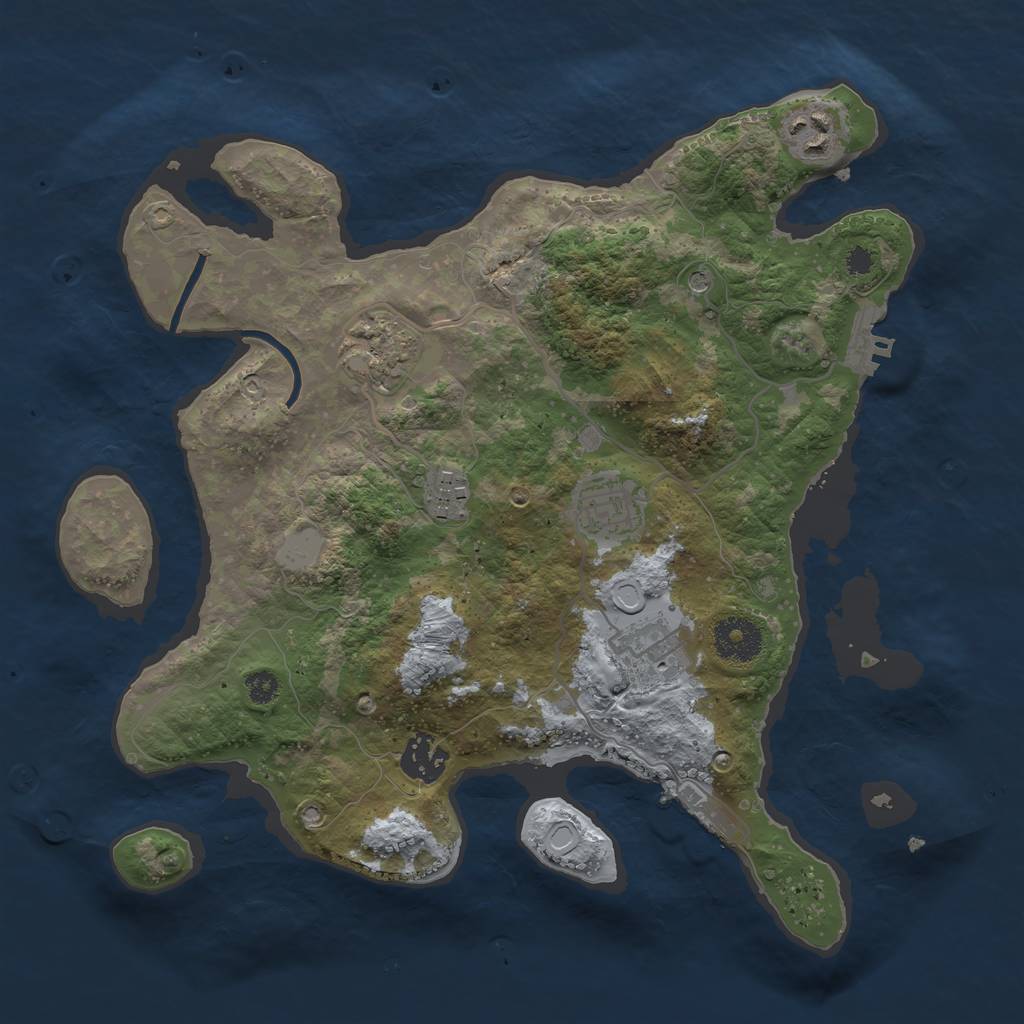 Rust Map: Procedural Map, Size: 3250, Seed: 1979837940, 14 Monuments