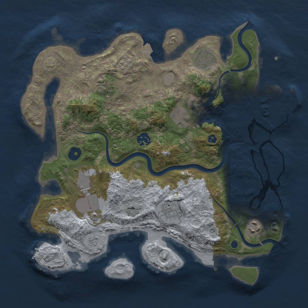 Rust Map: Procedural Map, Size: 3500, Seed: 181297365, 13 Monuments