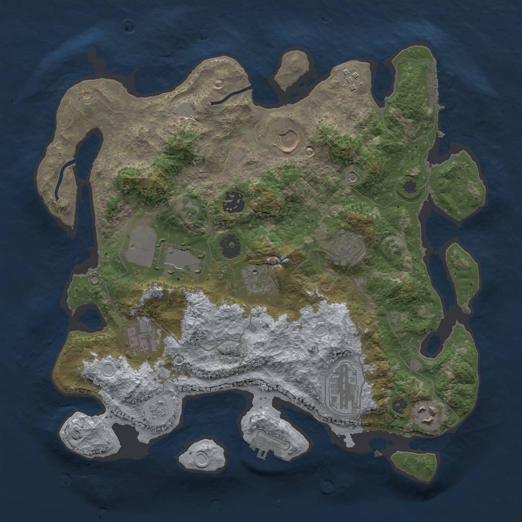 Rust Map: Procedural Map, Size: 3500, Seed: 181297365, 18 Monuments