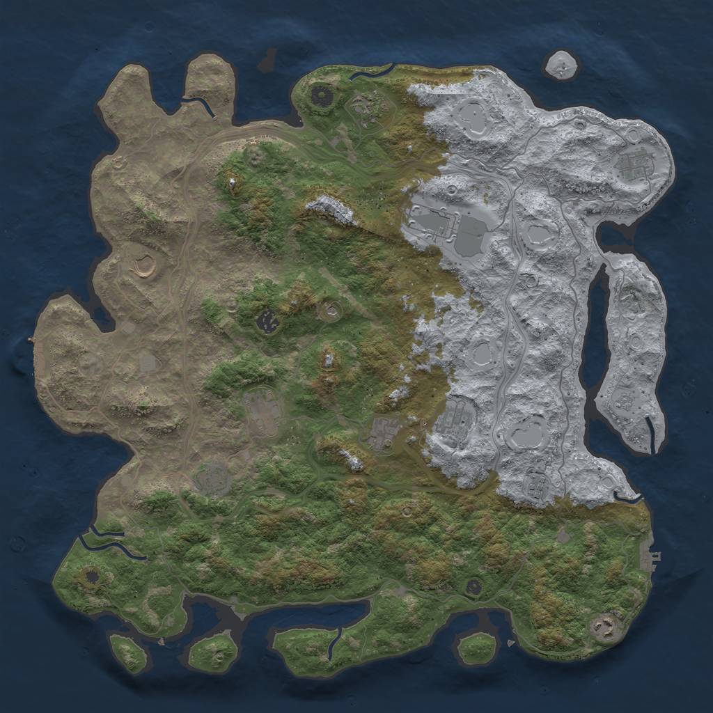 Rust Map: Procedural Map, Size: 4800, Seed: 114138080, 20 Monuments