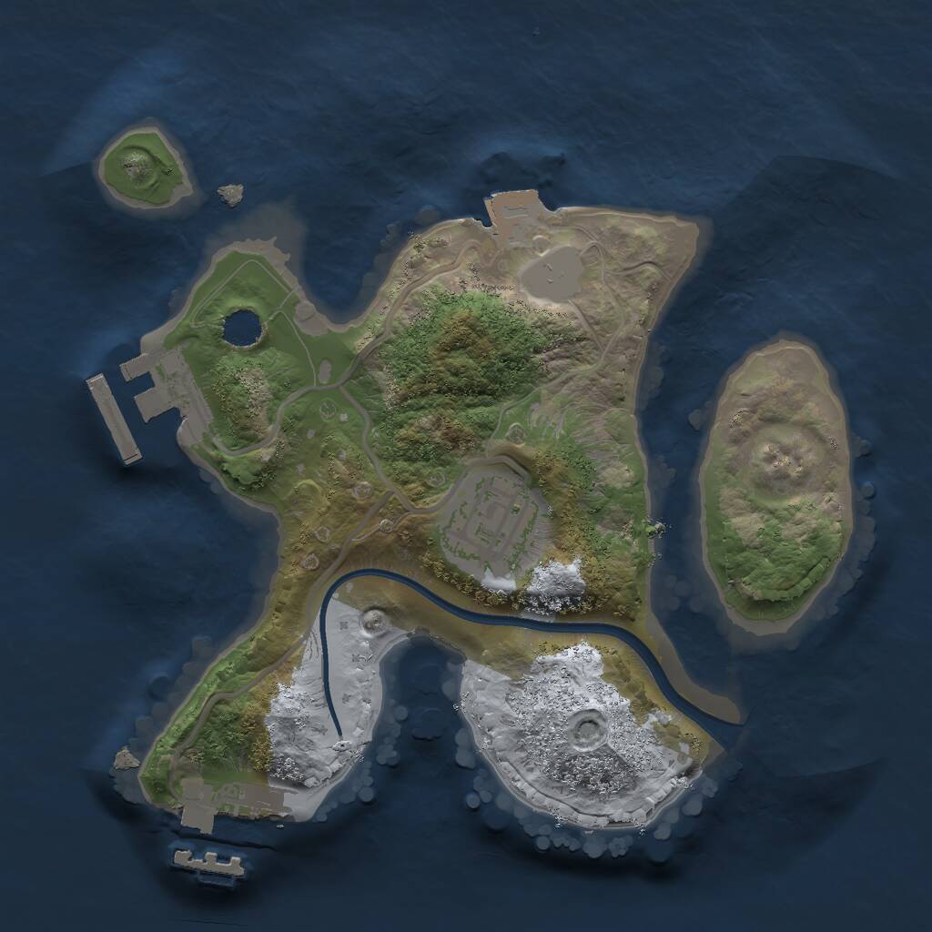 Rust Map: Procedural Map, Size: 2014, Seed: 445373, 4 Monuments