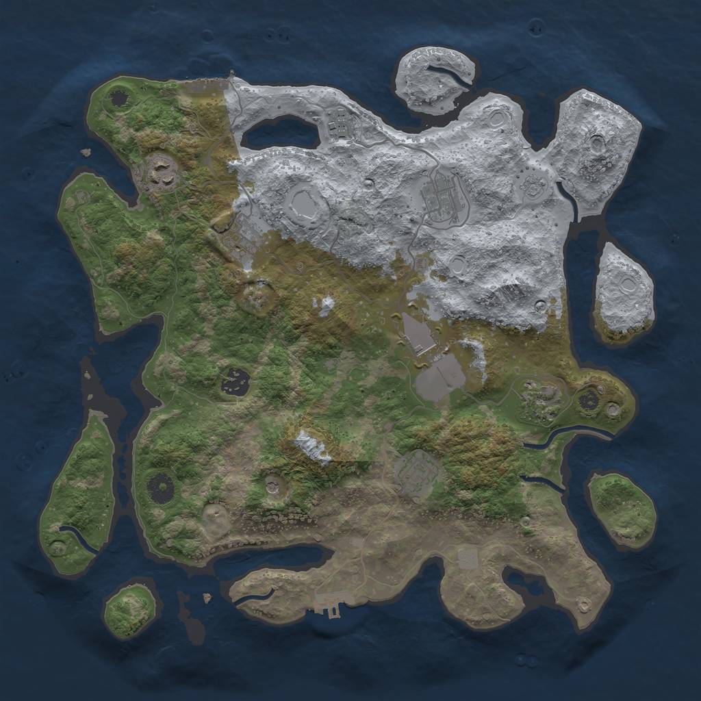 Rust Map: Procedural Map, Size: 3700, Seed: 11072020, 17 Monuments