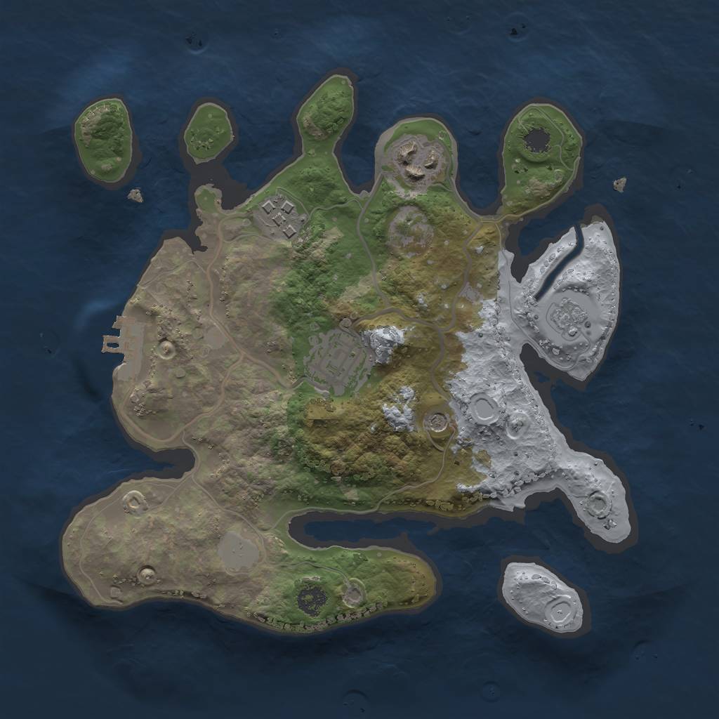 Rust Map: Procedural Map, Size: 2500, Seed: 19696059, 11 Monuments