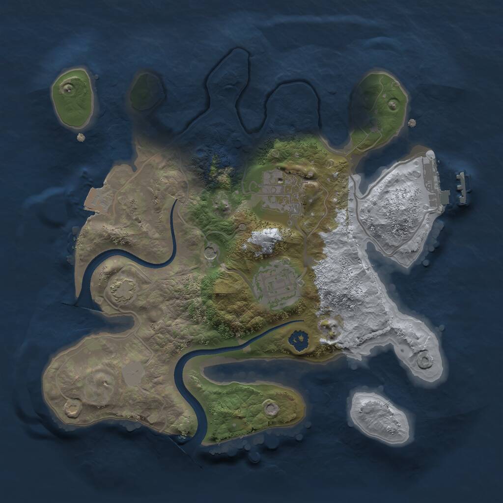 Rust Map: Procedural Map, Size: 2500, Seed: 19696059, 6 Monuments