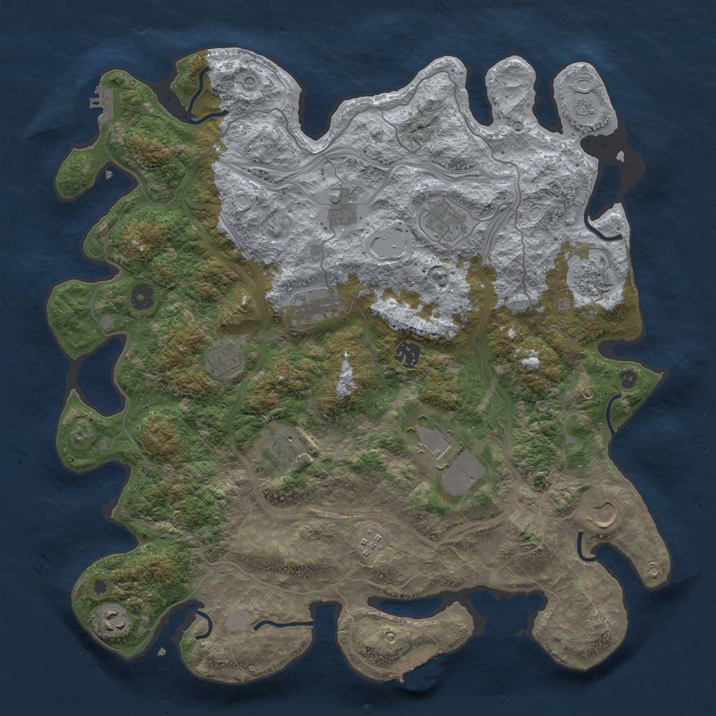 Rust Map: Procedural Map, Size: 4250, Seed: 1693032005, 20 Monuments