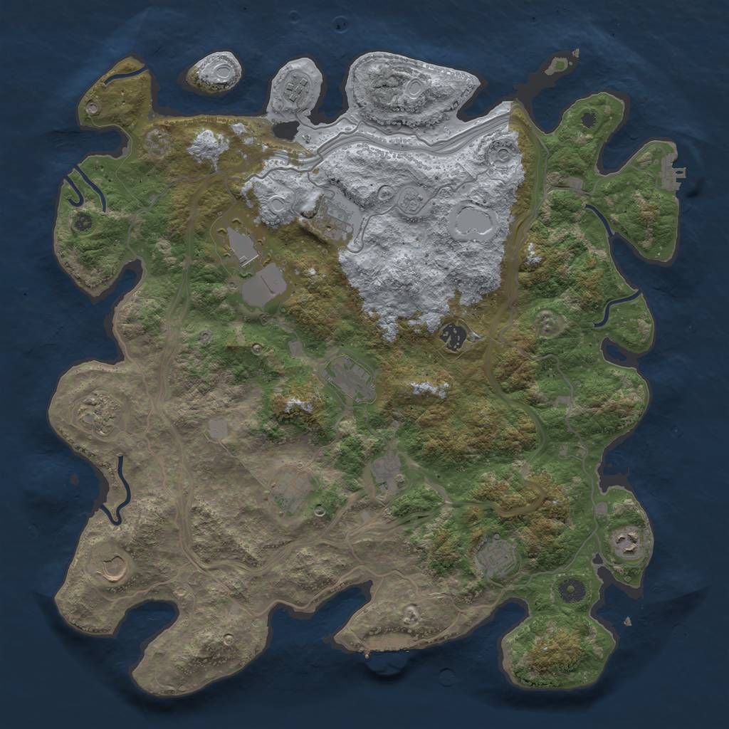 Rust Map: Procedural Map, Size: 4250, Seed: 744524186, 20 Monuments